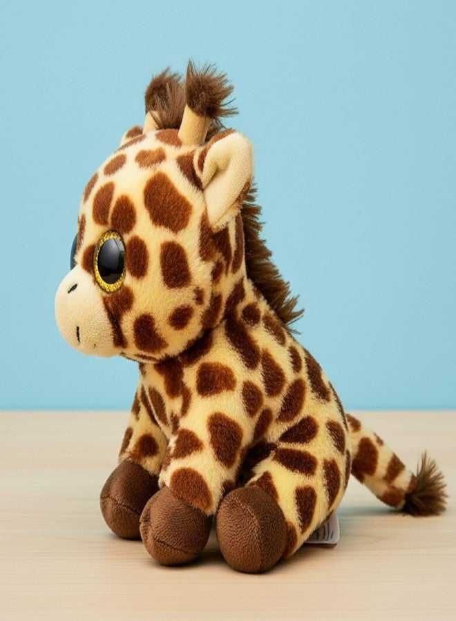Tickles Cute Sitting Giraffe Glitter Eyes Soft Stuffed Plush Animal Toy for Kids Boys & Girls Birthday Gift (Color: Yellow & Brown Size: 20 cm) - Image 3
